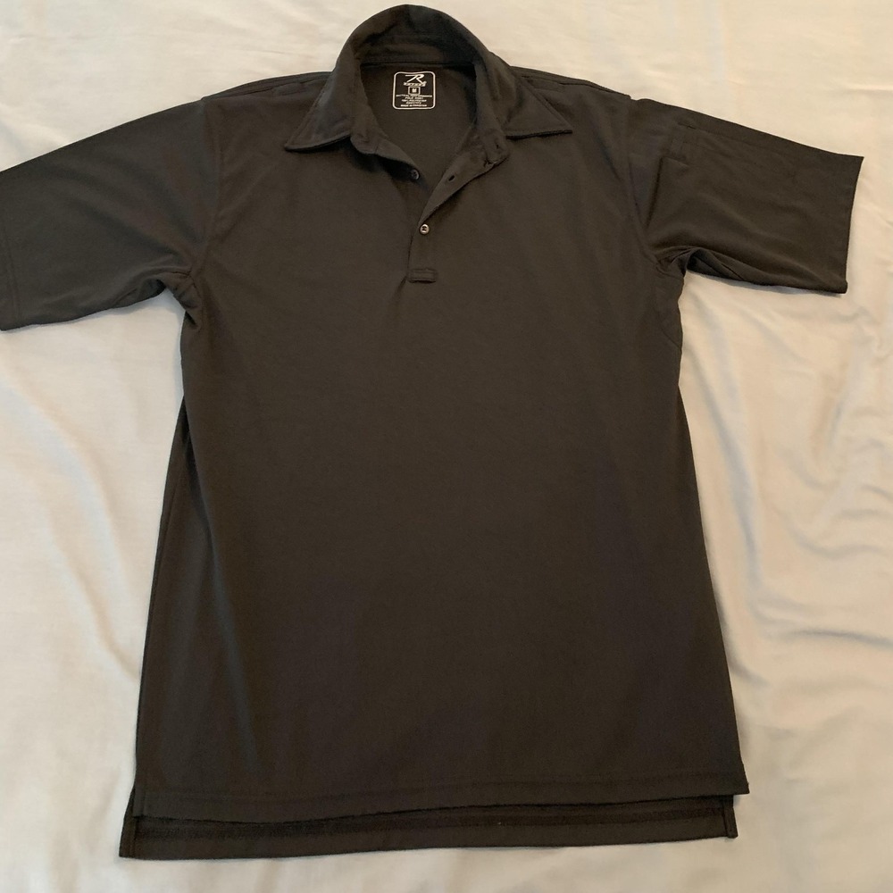 Rothco Polo Shirt Mens Medium‎ Black Tactical Performance Security Uniform Work